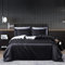 Sedefen Satin Bettwäsche 135x200cm 4Teilig Schwarz Weiß Seide Glanzsatin Wendebettwäsche Set Sommer Luxus Uni Einfarbig Glatt Glänzend 2 Bettbezüge mit Reißverschluss und 2 Kissenbezüge 80x80cm