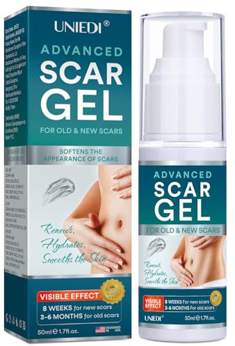 Narbengel 50ml Narbencreme für C-Sektion, Operationen, Verbrennungen, Keloid, Akne, Scar Gel verwendbar mit Scar Tape (4cmx300cm)
