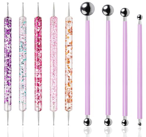 SCDZY 9 Stück Modellierwerkzeug, Töpferwerkzeug Keramik Werkzeug Set Modellierkugel und Prägestift Werkzeug Polymer Clay Sculpting Tools Schnitzwerkzeug Ton