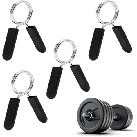 ZORTVUL 4 Pièces Pince Haltere, Pince À Ressort Pour Poids Avec Poignée Antidérapante, Barre D'Haltères Verrouillage Colliers À Ressort Stop Disque À Ressort(28Mm)