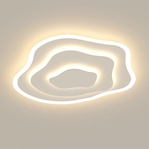 AIRUI Irrégulier Conception De l'anneau Plafond Moderne Nuage LED Plafond Créatif De Forme Spéciale Lustre pour Le Salon La Chambre Le Bureau(50cm, 33W,Cool White, 6000K)