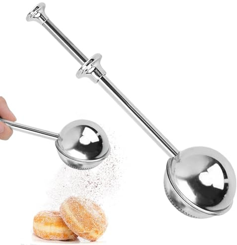 Coctelera en polvo - Harina Shaker | Harina Duster | Dispensador de palillos espolvoreados de panadería para especias azúcar bolas de té más empinadas para té suelto