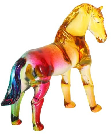 Cabilock Estatua de Caballos de Cristal Adorno de Animales de Cristal Adorno de Mesa de Estatua Animal Figura Animal del Caballo