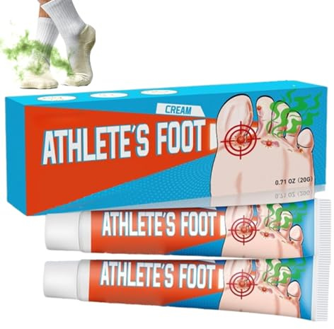 Gel Contra el pie de Atleta, Crema para Tiña Inguinal, Crema para el pie de Atleta Contra el Picor, Confort, Cuidado Diario, Crema para los Pies, 2 * 20g