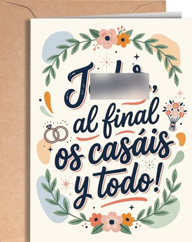 Tarjeta de Felicitación de Boda - Tarjeta Regalo Original de Bodas para Pareja - Tarjeta Felicitación para Parejas de Recién Casados - Tarjeta Para Meter Dinero de Regalo de Boda - EU 323