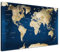 Stilvolle Pinnwand Weltkarte - Ocean - Deutsch in 80 x 60 cm, stabile Rückwand zum Pinnen inkl. Starterkit - Leinwand-Kunstdruck Wandbild Landkarte XXL