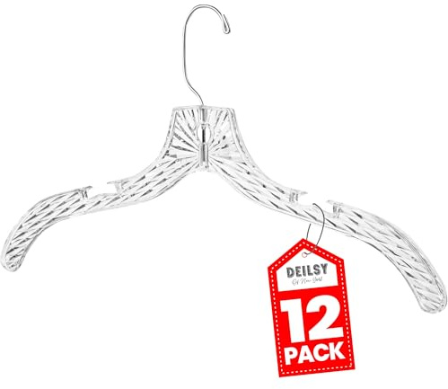 Clothes Hangers Plastic Set of 12 Pack Heavy Duty Hangers Dresses, T-Shirts Shirt Dress Blouse Hangers for Closet Organization Crystal Hanger Women and Men Coat Hanger