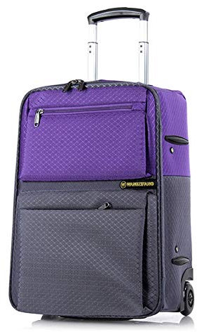 ADITAM ZHANGQIANG Wheeled Trolley Backpack, Business Travel Bag with Laptop Compartment Cabin Approved Large Capacity Lightweight Suitcase (Color : Purple, Size : Small) Double the comfort