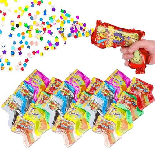 MFCGHXR 50 Stück Konfettikanone, Konfettipistole, Komfettipistole, Konfettipistolen geeignet für Karneval, Geburtstage, Hochzeiten, Silvester, Partys, Jubiläen