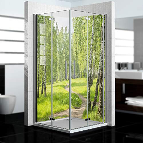 dedeco Pannello posteriore doccia impermeabile, motivo: Foresta V2, 2 x 100 x 200 cm, come pannello posteriore per il bagno per la sostituzione delle piastrelle, come parete decorativa, rivestimento