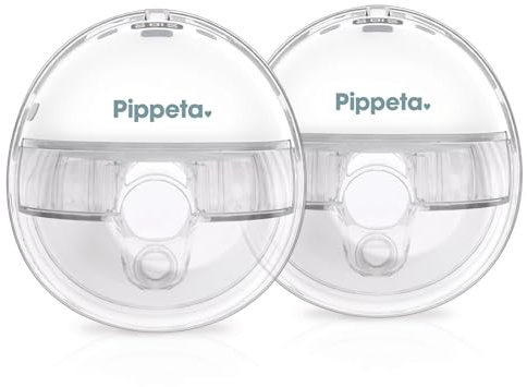 Pippeta Compact LED - Handsfree Breast Pump - 12 Suction Modes - Anti-Leak Hands-Free Design - Automatic Shut Off Timer - BPA, PVC, Lead & Phthalates Free - 150ml Capacity - 2 Pack