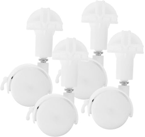 SEWACC Pet Cage Casters White Twin Wheel Stem Casters with Brake 4pcs Heavy Duty Swivel Replacement Wheels for Pet Cages and Furniture