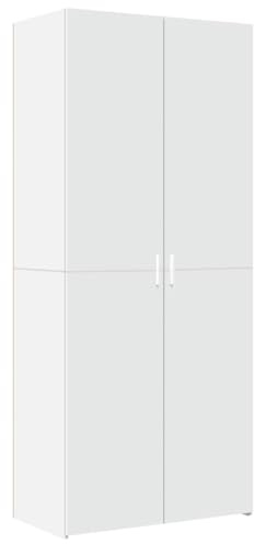 vidaXL Highboard, Sideboard mit Stauraum, Hochschrank Lagerschrank für Wohnzimmer, Beistellschrank Mehrzweckschrank, Weiß Holzwerkstoff