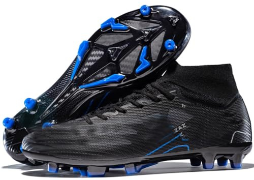 Kmrlofiy Fotbollsskor, herr, pojke, High Top Spike, mikrofiber, Cleats, professionella fotbollsskor för utomhusbruk, atletiska träningsskor, tävling, 38 EU