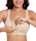Lemorosy Women's Post Surgical Front Closure Bra Wirefree Non Padded Racerback with Adjustable Wide Strap(Beige,34C)