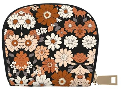 ASDJHFABKY Flower Leather Bag Bohemia Wallet Retro Floral Card Pack New Parents - Pediatrician and Pharmacy Cards 9X11CM