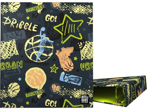 Grafoplas - Carpeta de Anillas A4, Streetball Bits&Bobs, 4 Anillas Mixtas 40mm, Perfecto Material Escolar para Archivar, Tapas Rígidas Cartón, Plastificado Brillo, Certificado FSC