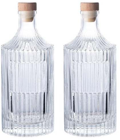 Bafnsiji Whiskykaraff och glaspropp, glasflaska med kork, 500 ml karaff glasflaska med propp, karaff för whisky, bourbon, konjak, sprit och rom