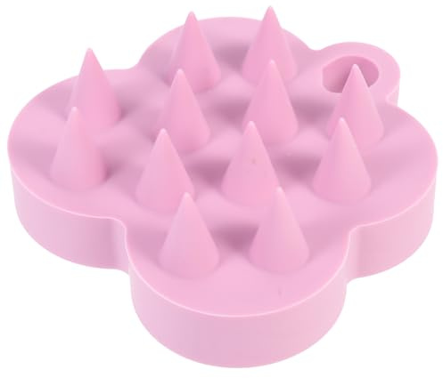 WATIIFUFU Spazzola per Massaggio del Cuoio Capelluto in Silicone Rosa Foro Esfoliante per Shampoo e Scrub Contro Forfora per Doccia e Trattamento Profondo Chioma Design Ergonomico e