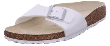 Birkenstock Classic Madrid Birko-Flor 40733, Pantoletten, Weiß (Weiß 73), 38 EU (5 UK)
