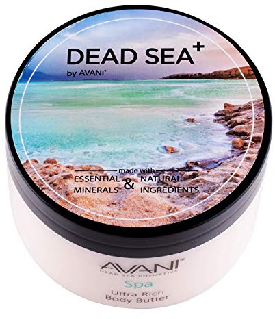 Avani Ultra Rich Body Butter - Dead Sea Salt, Aloe Vera, Vitamin E, Shea, Jojoba, Sunflower, Olive Essential Oil - Natural Butter for All Skin Types - Milk/Honey Fragrance