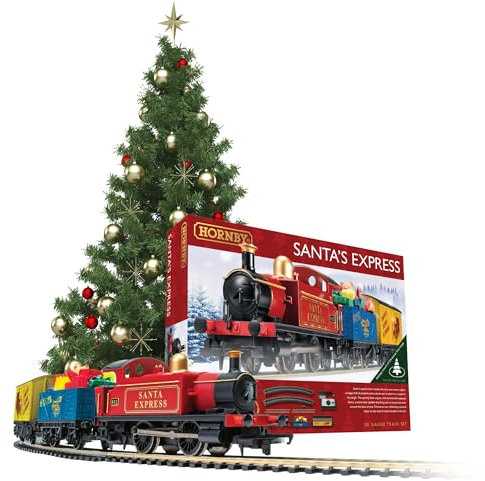 Hornby R1248M Santa's Express Christmas Train Set - Analogue OO Gauge 1:76 Scale Model Railway, Steam Train Gifts for Men - Christmas Tree Decoration, Electric Model Locomotives for Adults