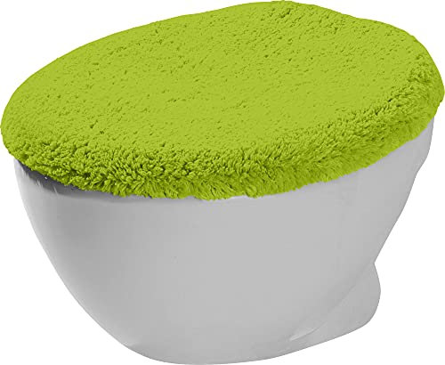 Erwin Müller WC-Deckelbezug Uni Serie Stuttgart apfelgrün Größe 45x50 cm - Unterseite rutschhemmend, mit Schnürung, 100% Baumwolle