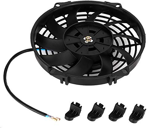 Ventilador de Refrigeración para Coche de 24v Y 9 Pulgadas, Condensador de Aire Acondicionado Curvo Universal, Ventilador de Refrigeración Eléctrico para Coche, Camión, Vehículo de Ingeniería, Furgone