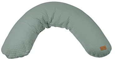 Béaba, Big Flopsy, Coussin d'allaitement/Grossesse, Oreiller de Grossesse/Maternité, Multifonctions, Convient pour Dormir/Allaiter, Soutien, Détente et Confort Optimal, Fleur de Coton,Oekotex, Sauge