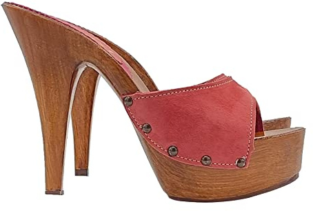 Kiara Shoes Zoccoli da Donna Alti con Plateau - Tomaia in Camoscio - Made in Italy - K9001 Cam Rose-W (Rosa, Numeric_41)
