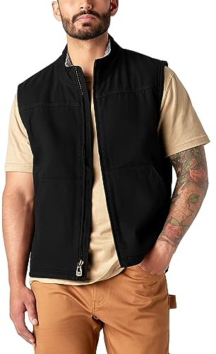 Dickies Gilet Foderato In Cotone D’anatra Sherpa, Capispalla da lavoro Uomo, NERO RISCIACQUATO, M