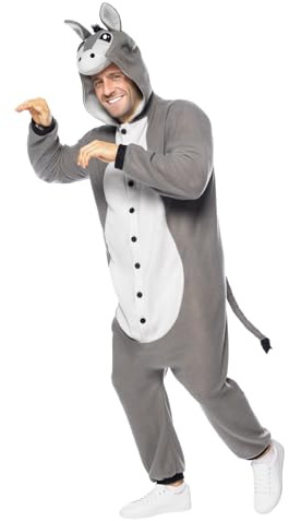 Funidelia Disfraz de burro onesie para adultos, Animales - Traje para adultos para fiestas, Carnaval y Halloween - Talla L-XL