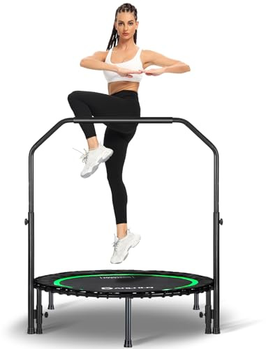 DARCHEN Indoor-Trampolin für Erwachsene, 200 kg, kleines Übungstrampolin für Fitnesstrampolin für Indoor-Trampolin, leise und sicher [100 cm]