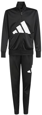 adidas Unisex - Bambini ESSENTIALS BIG LOGO CLIMACOOL TRACKSUIT, black/white, 11-12 Years