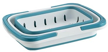 MagiDeal Panier à Linge Pliant, Panier à Linge Rétractable Portable, Panier de Bain Pliable avec Trou de Drainage, Bain Pliant Domestique, Rangement Peu Encombrant, pour Maison et Le Camping, Bleu