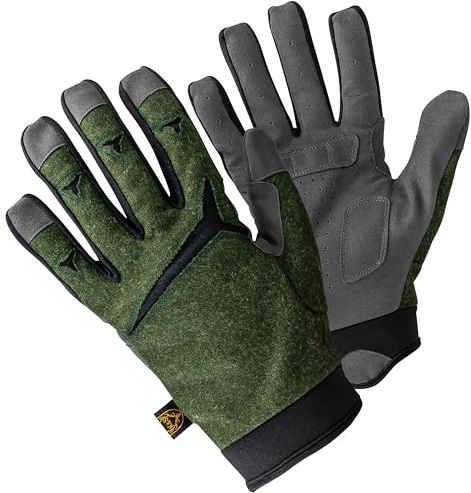K & S Jagd Handschuhe Loden Grün Herren Unisex Outdoor Sport Natur Fotografen Schießhandschuhe (Grün, 3XL)