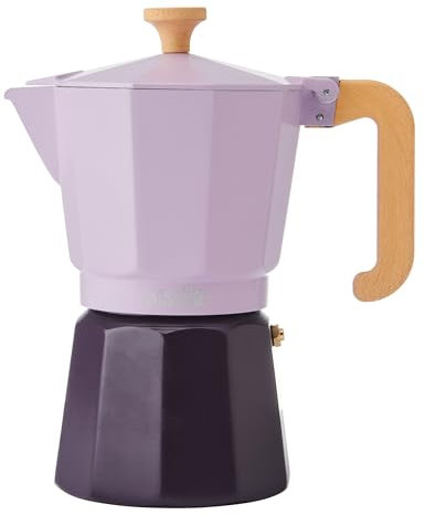 La Cafetière Cafetière Espresso 6 Tasses Couleur Lilas Bicolore, en Aluminium, Compatible gaz, électrique, Vitrocéramique, Cafetière Italienne Traditionnelle, Easy-To-Clean,290ml