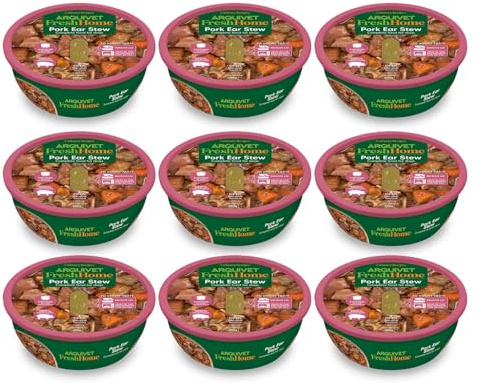 ARQUIVET PACK 9 unità - FreshHome - Spezzatino di orecchie di maiale - 280 g - Cibo umido completo per cani
