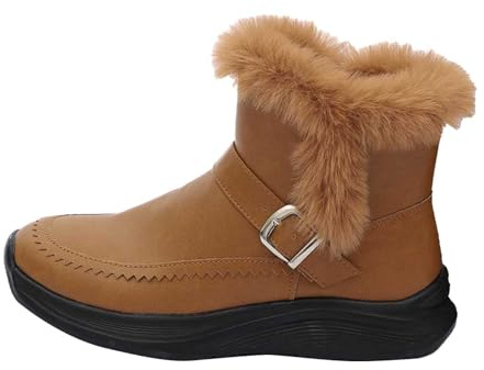 Saguaro Barefoot Scarpe Invernale Donna da Invernali Stivali Eleganti Pioggia Stivaletti Tacco Largo Marrone 38
