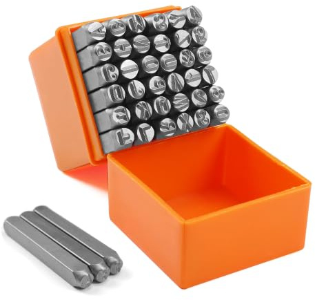 Uadme 37Pcs 3mm Letter Number Punch Set, A-Z, 0-9, & Heart | Durable Hardened Steel, For Metal, Wood, Plastic, Leather, Ideal for DIY Jewelry, Dog Tags, Craft