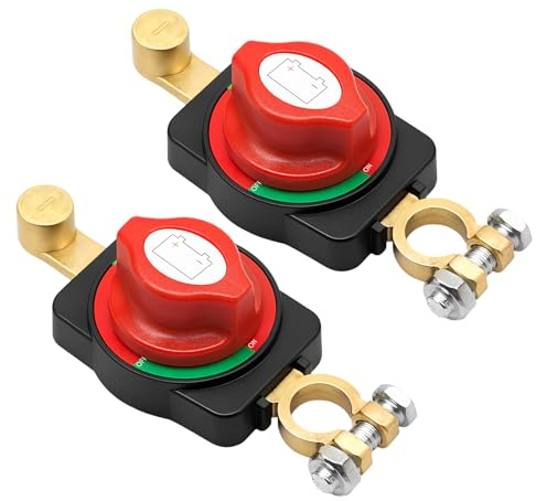 2PCS Interruttore Stacca Batteria 12V-48V 275A, Staccabatteria Auto ON/OFF, Separatore Batteria Universale per Auto Moto Barca Camper Caravan Bus Yacht, Interruttore Batteria Impermeabile