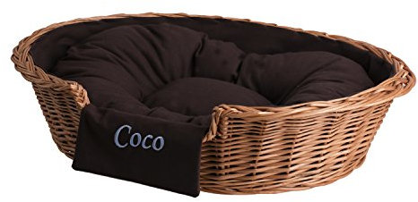 e-wicker24 Alles aus Weide Hundekorb aus Weide für Hund und Katze Hundebett Katzenbett mit Kissen Tierkorb geflochten Katzenkorb