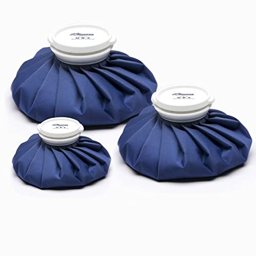 BICAREE Ispackar för skador, återanvändbara, iskalla pack, isväskor, varmvattensväska för varm och kall terapi och smärtlindring med elastisk andningsbar stödförband, 3 storlekar (15 cm/23 cm/28 cm