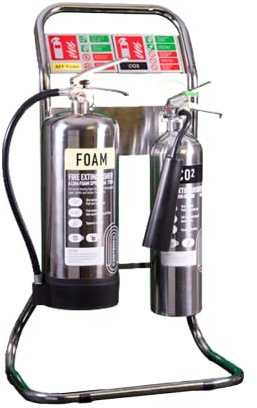 Luxury Contempo/Stainless Steel Fire Extinguisher Set