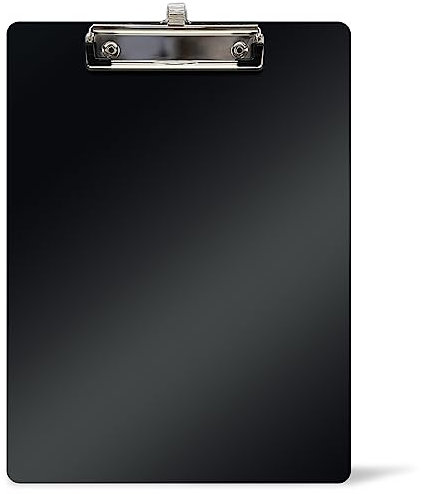 WAYTEX 931490 Porte Bloc A4 à Pince avec porte stylo Planchette plastique rigide– 22,5x31,5 cm - Noir