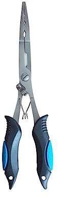 9 inches Fishing Pliers Stainless Steel Fish Hook Remover, Fishing Accessories Sea Fishing Multi Tools for Men Dad Gift Blue