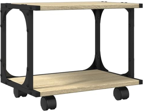 vidaXL Printer Stand, Desk Organiser with 2 Tier, Printer Table for Fax Machine Scanner Files, Printer Desktop Stand, Sonoma Oak Engineered Wood