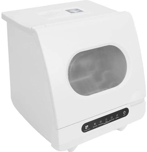 Lave-vaisselle de table portable entièrement automatique, lave-vaisselle entièrement automatique, mini-lave-vaisselle avec 5 programmes avec démarrage différé - avec intérieur en acier inoxydable et