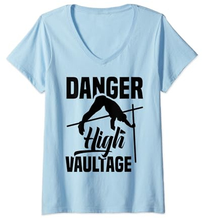 Womens Pole Vaulting Shoes Pole Jumper Spikes Gloves Pole Vault V-Neck T-Shirt