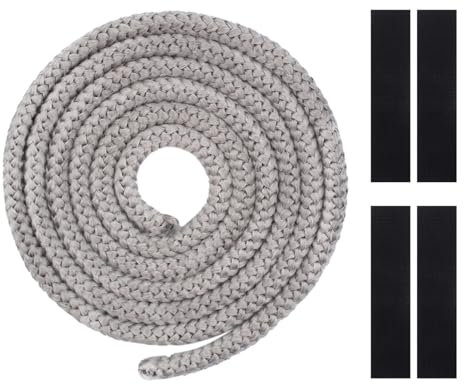 1 Pièces Joint Poele a Bois,Joint Insert Cheminée,Joint Réfractaire,Joint Cheminée,Joint en Fibre de Verre avec 4 Ruban,pour Cheminée,Poêle,Résistante à 450-550°C(10mm*2m,Gris)
